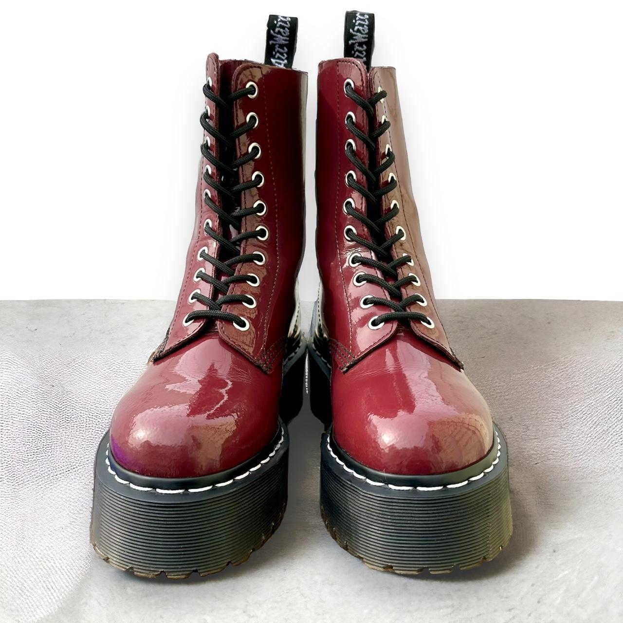 AGGY 1490 UK5/US7 Cherry Red Patent Leather 10-hole...