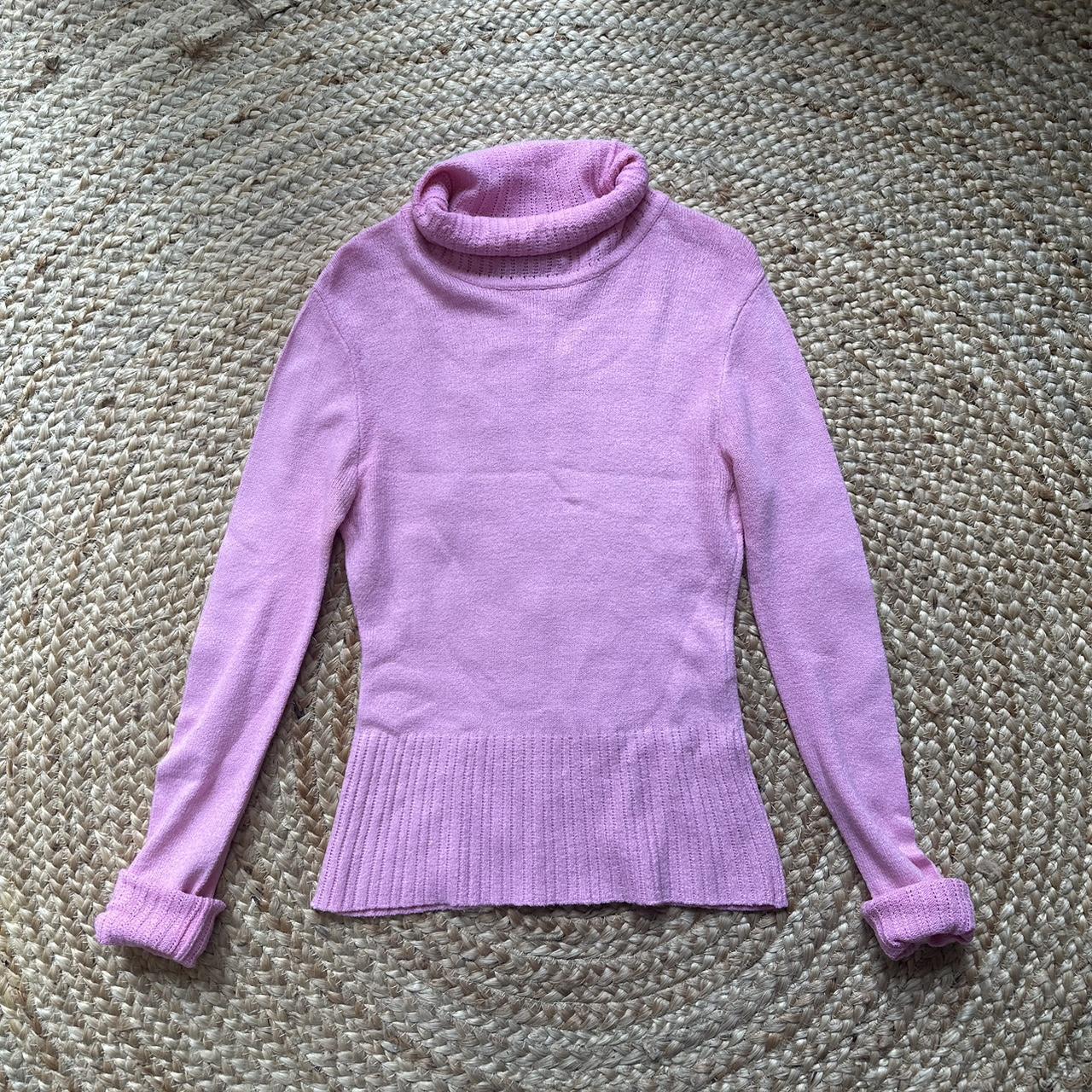 Vintage Pink jay jays turtle neck sweater... - Depop