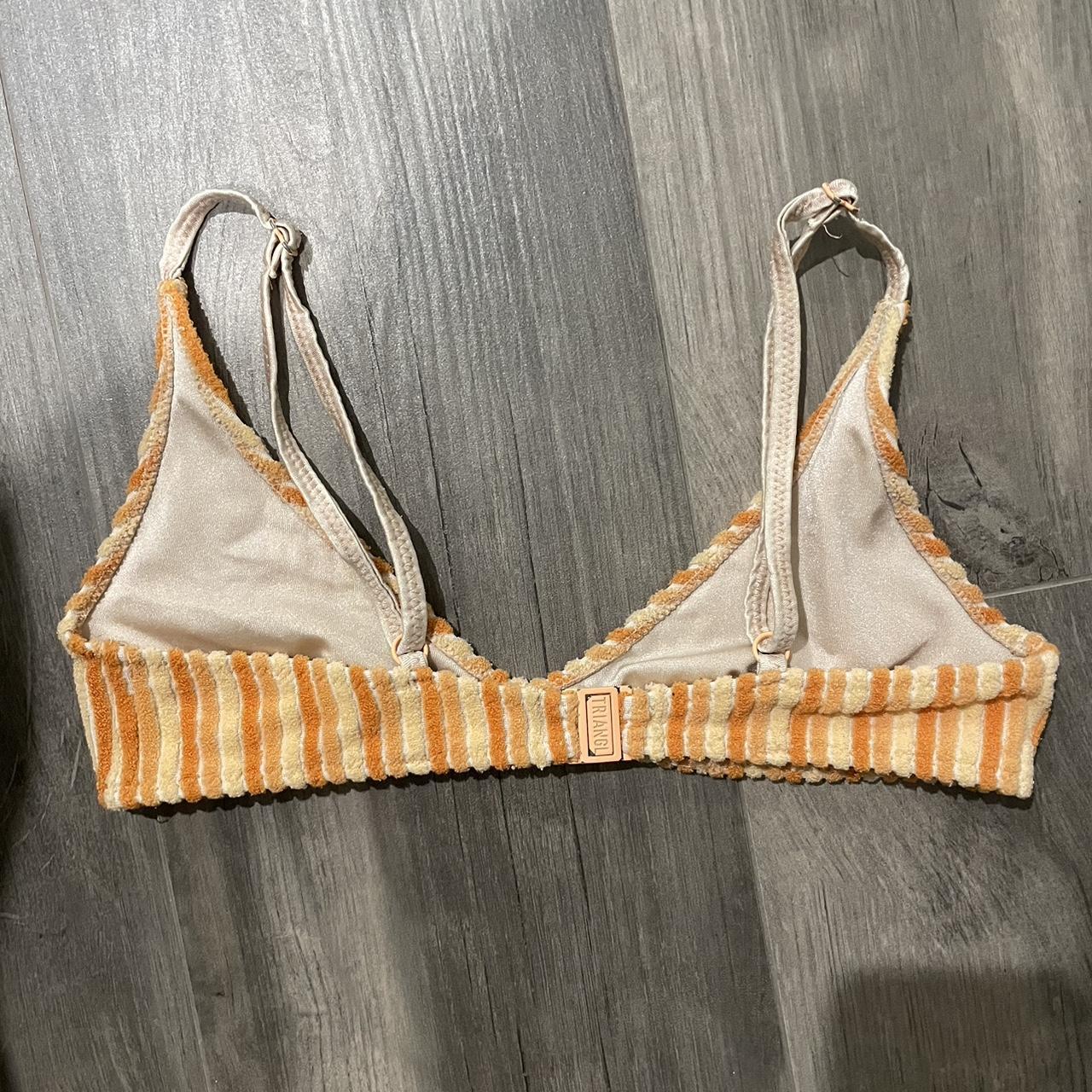 Triangl orange stripe Maya shape bikini set Size XS - Depop