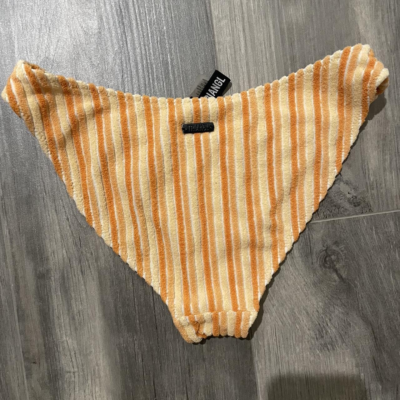 Triangl orange stripe Maya shape bikini set Size XS - Depop
