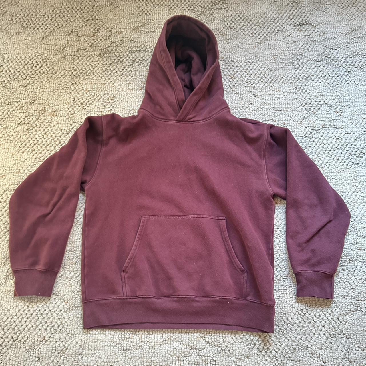 Aritzia Tna burgundy hoodie size M Aritzia Tna heavy... - Depop