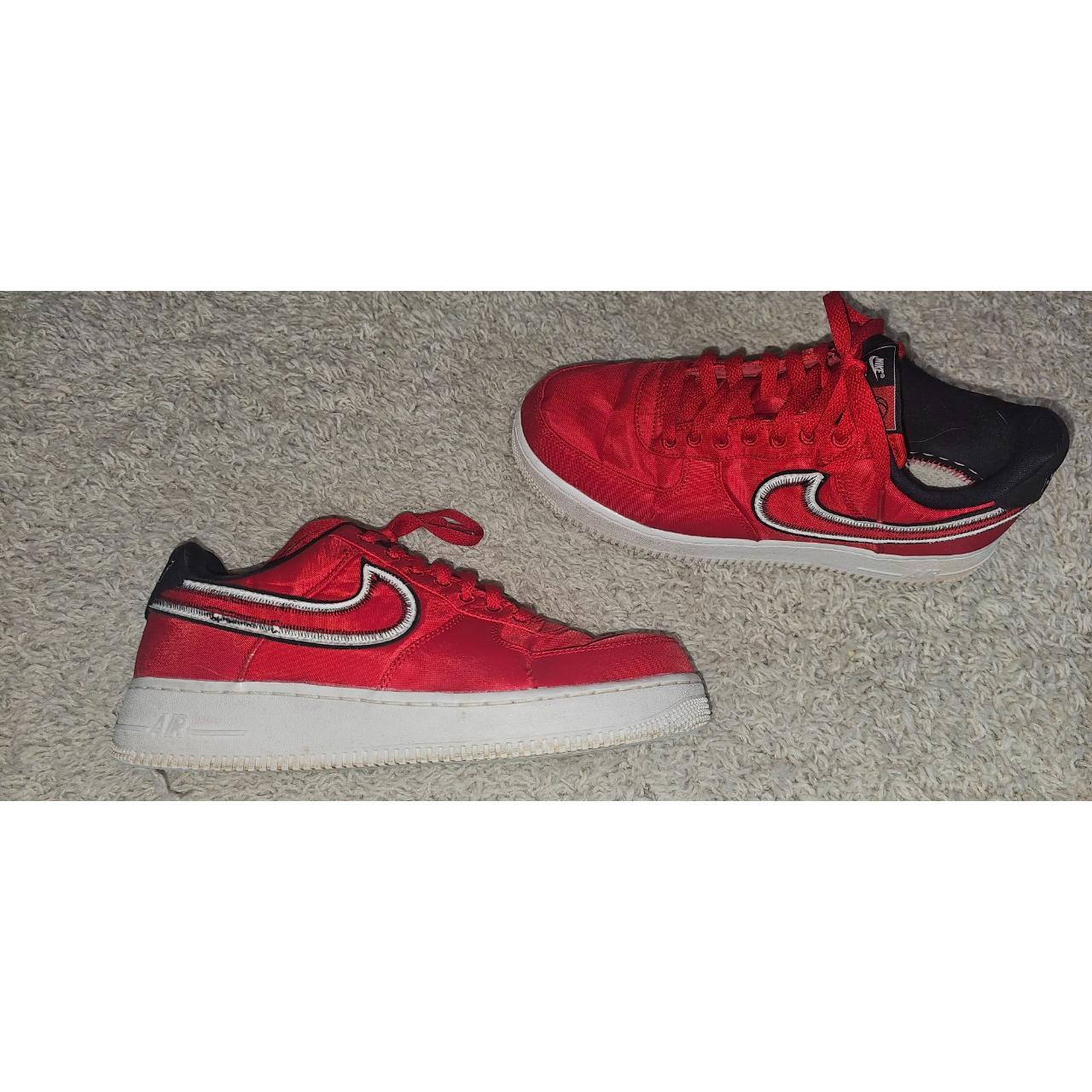 Nike Air Force Low Reverse Stitch Red Depop