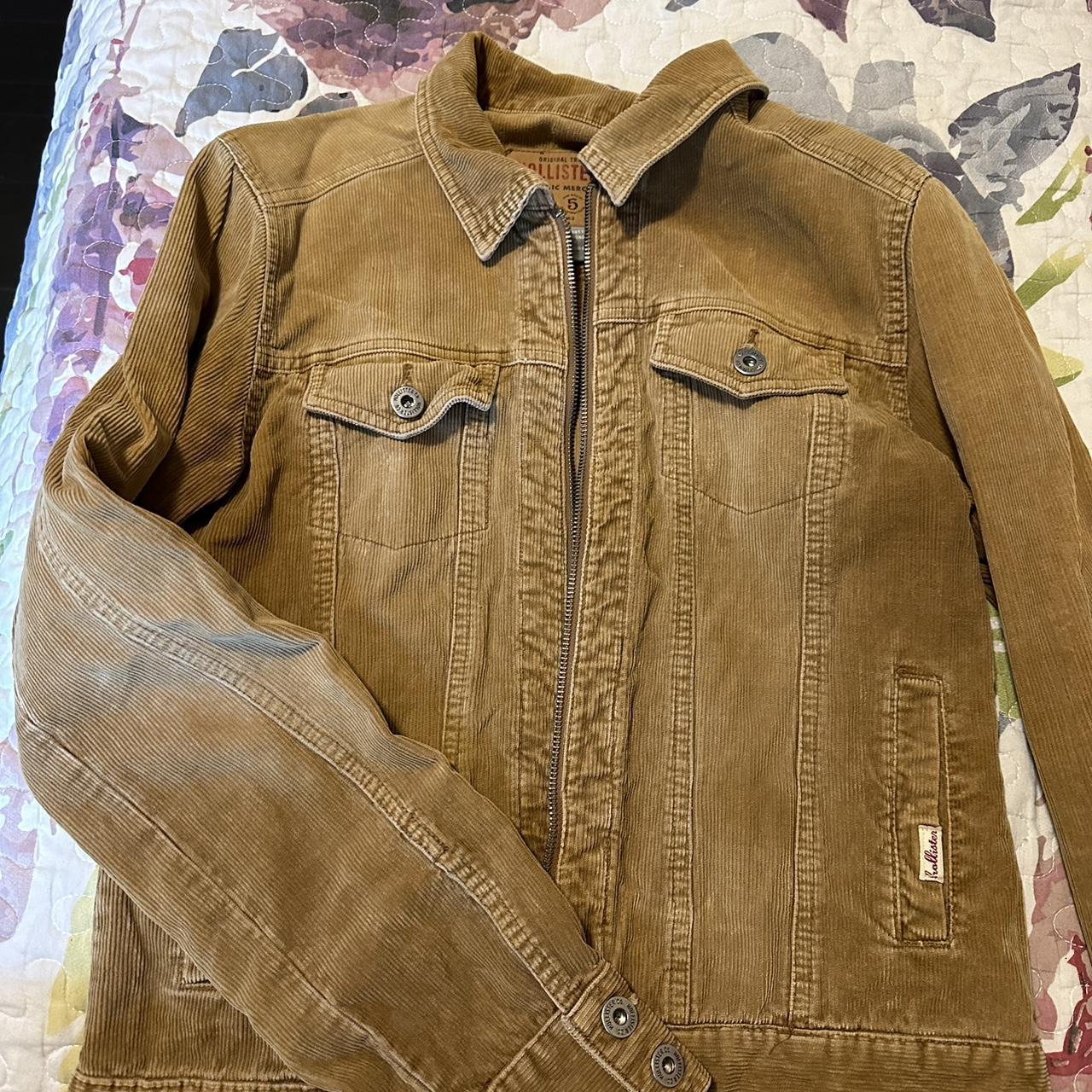 Hollister Corduroy Jacket Zip Front Pockets Denim... Depop