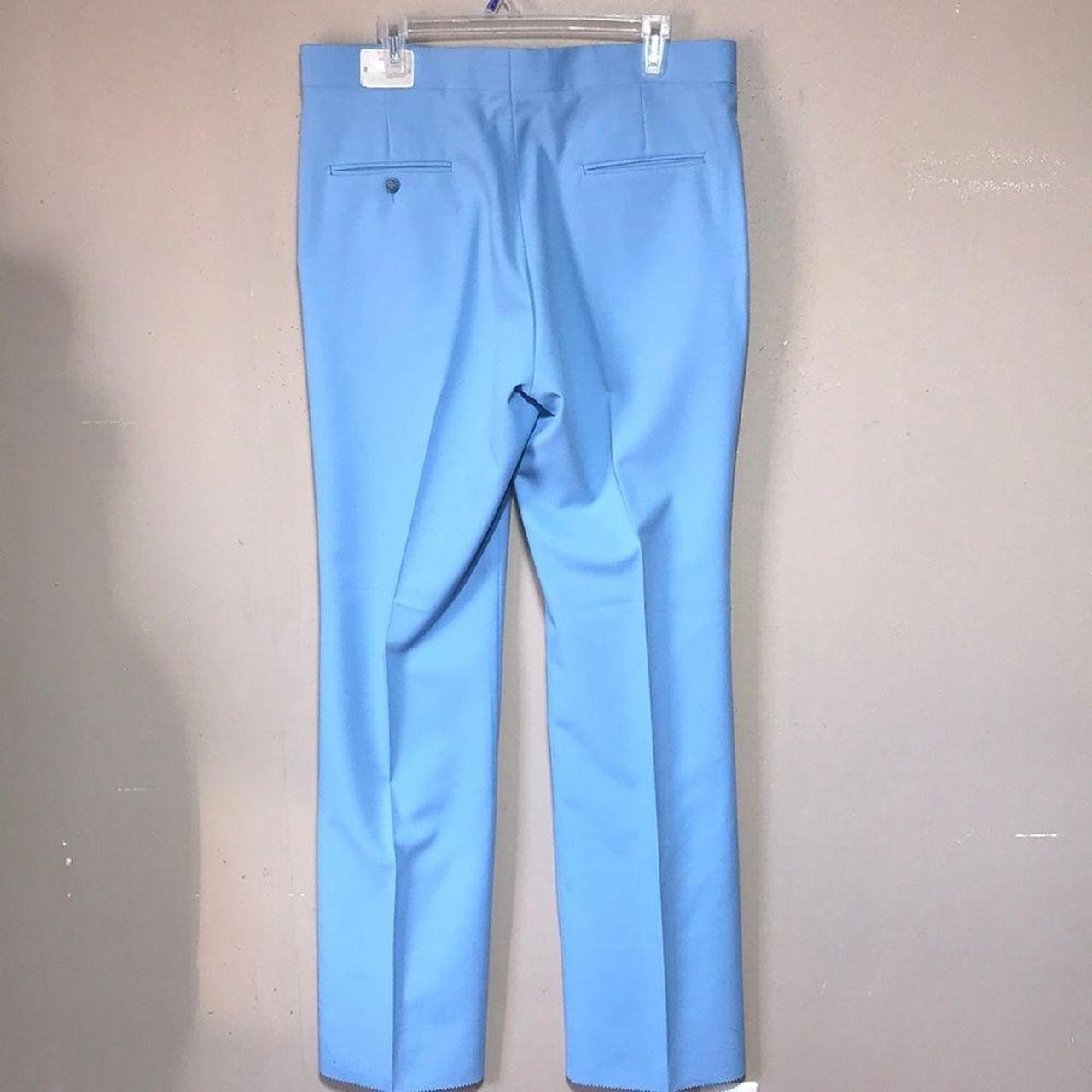 NWT Deadstock Vintage 70s blue textured slacks size... - Depop