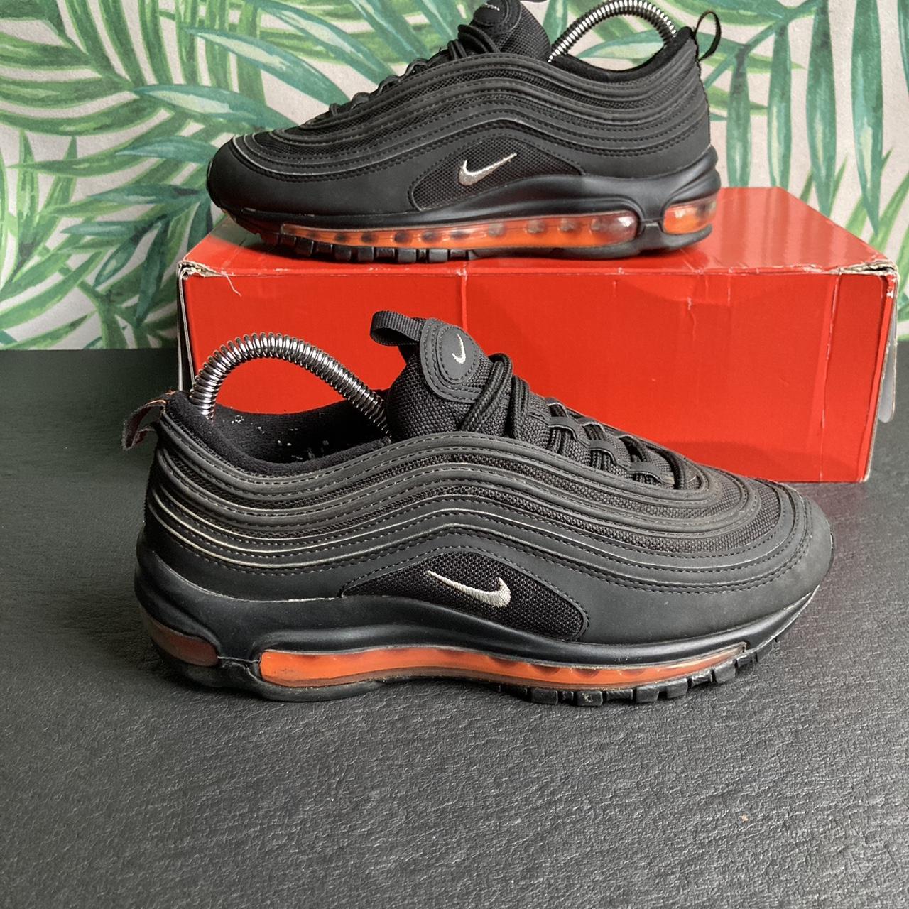 Black and Orange Nike air max 97s Size 5.5 UK... - Depop