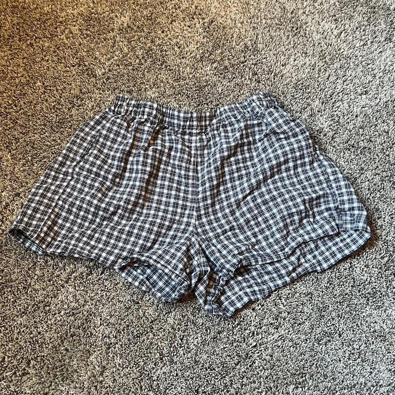 Brandy Melville plaid pj shorts Fits an xss Depop