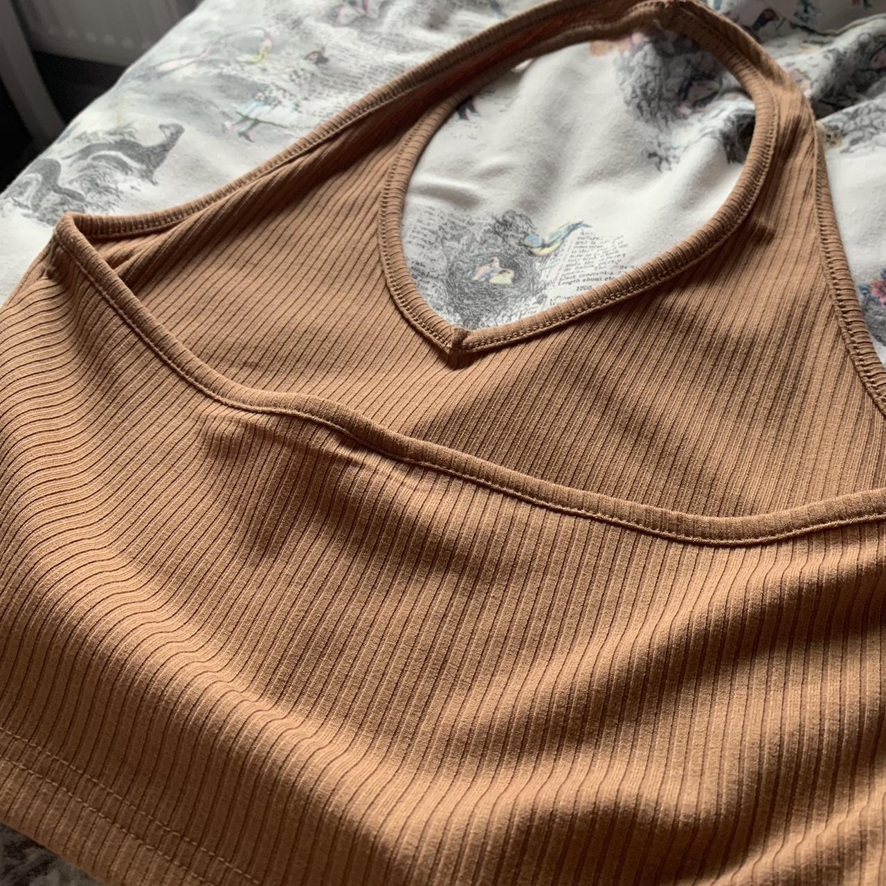 Shein brown loop neck crop top Size XS but will... Depop