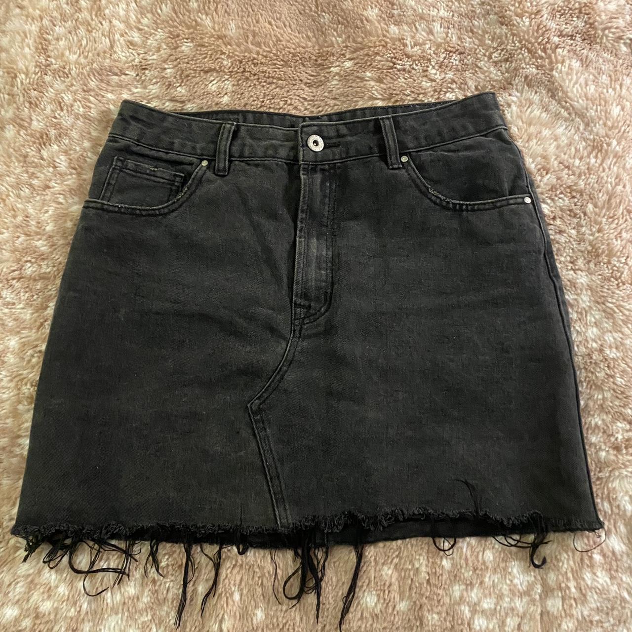 Black denim skirt size 10 best sale