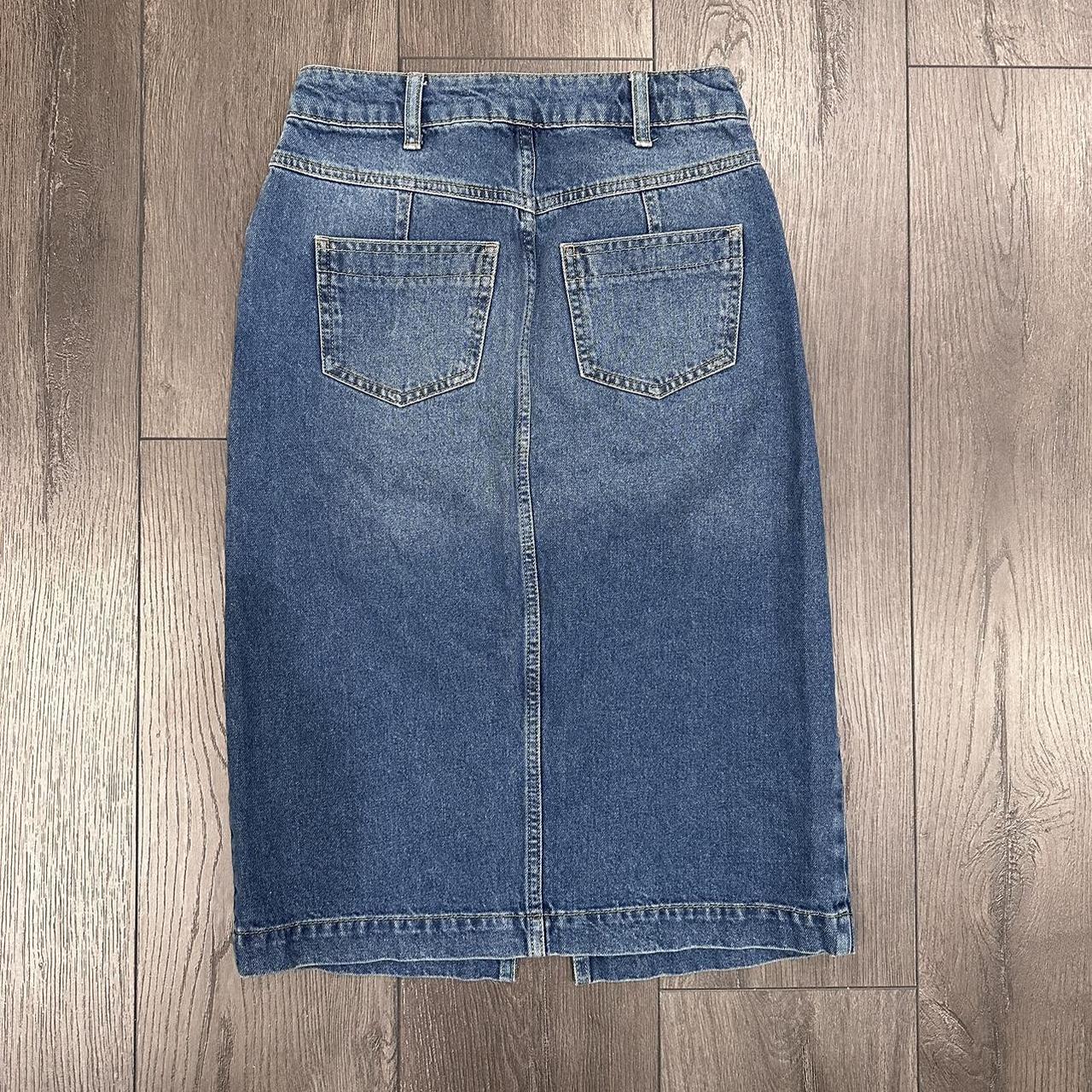 REISS Denim Midi Skirt. - Depop