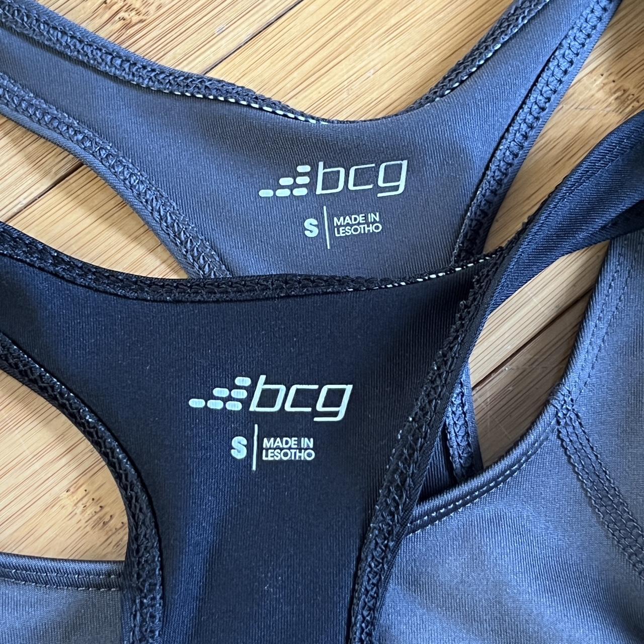 BCG sports bra. Color - grey + blue pattern. Worn, - Depop