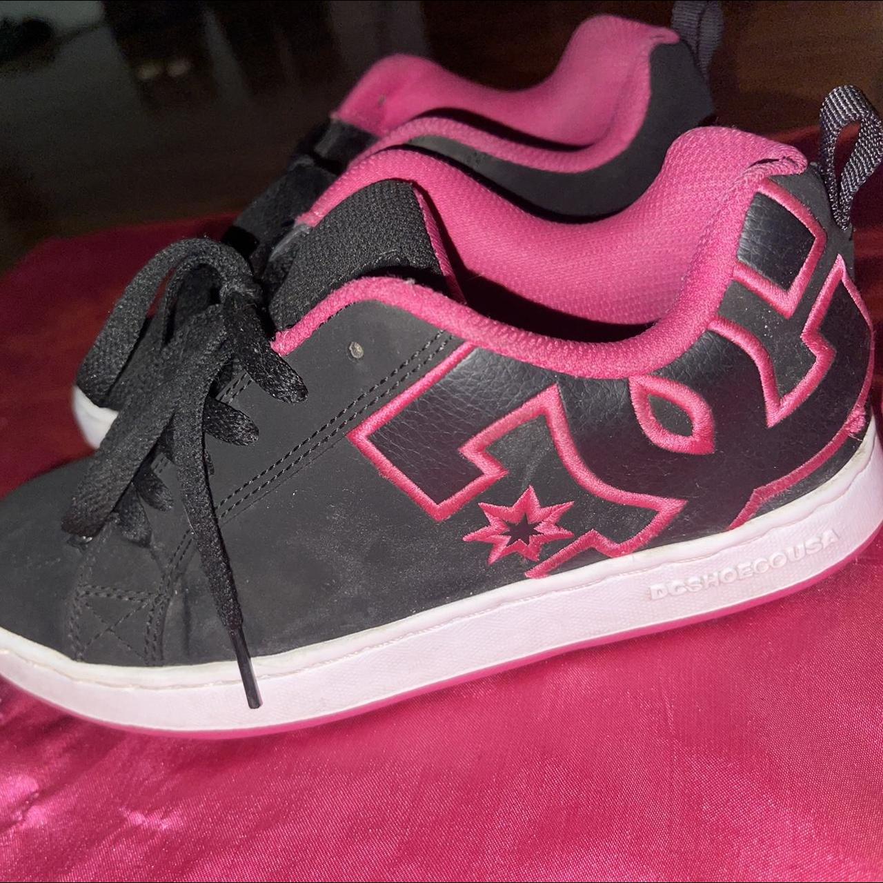 Black n pink Dcs size 6.5 •still in great condition... - Depop