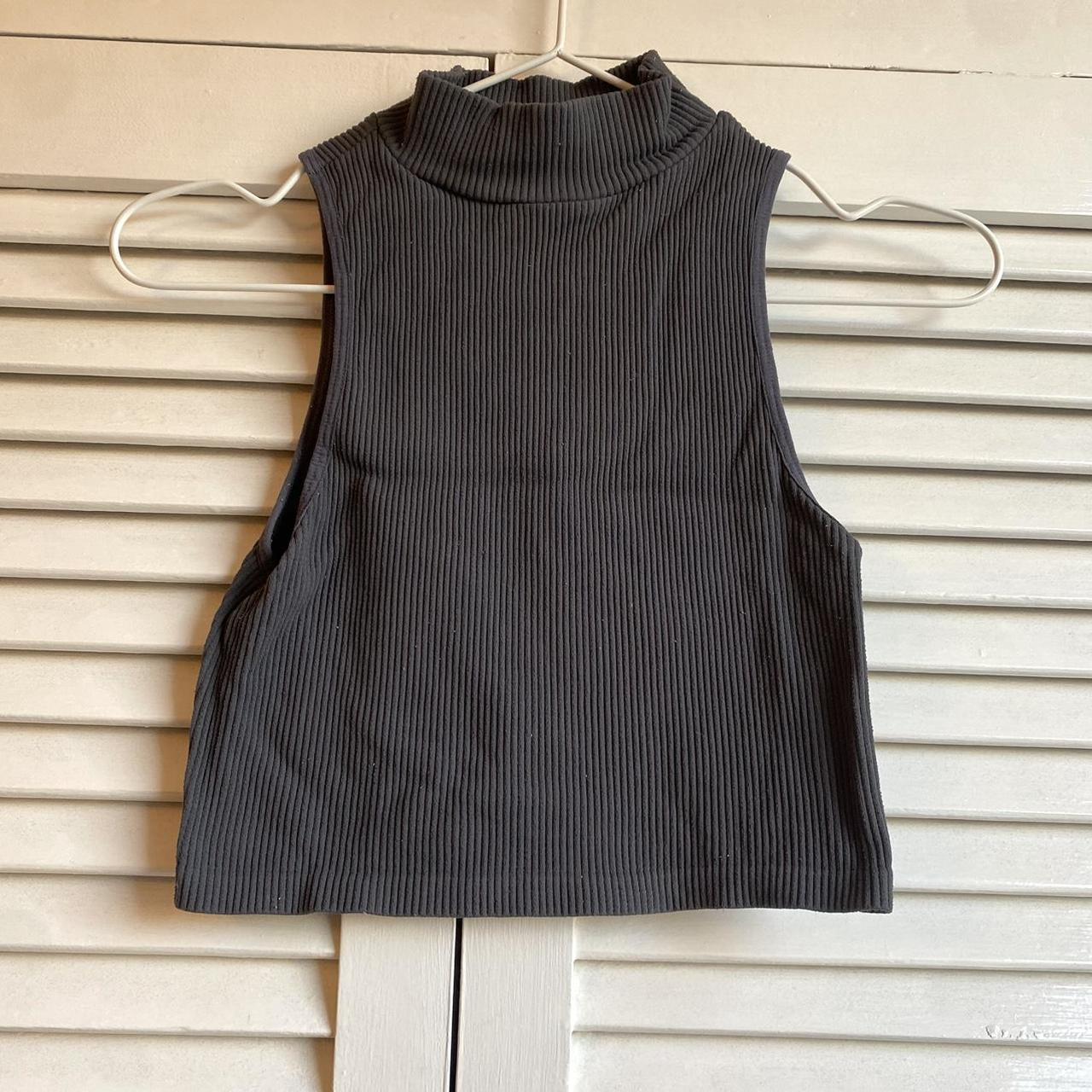 Zara Super Crop Turtleneck Zara Dark Grey Ribbed Turtleneck