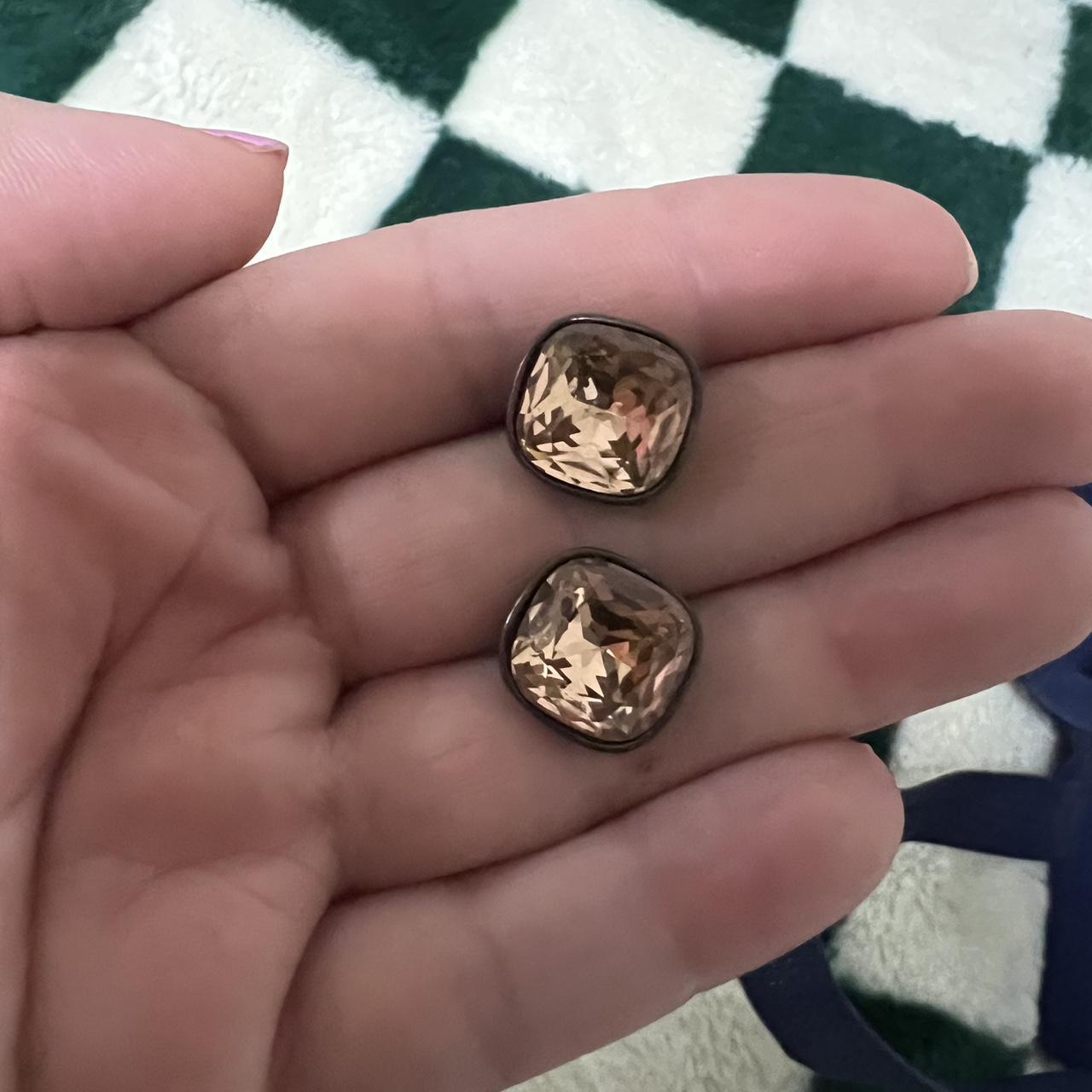 Vintage Givenchy rose gold square stud earrings