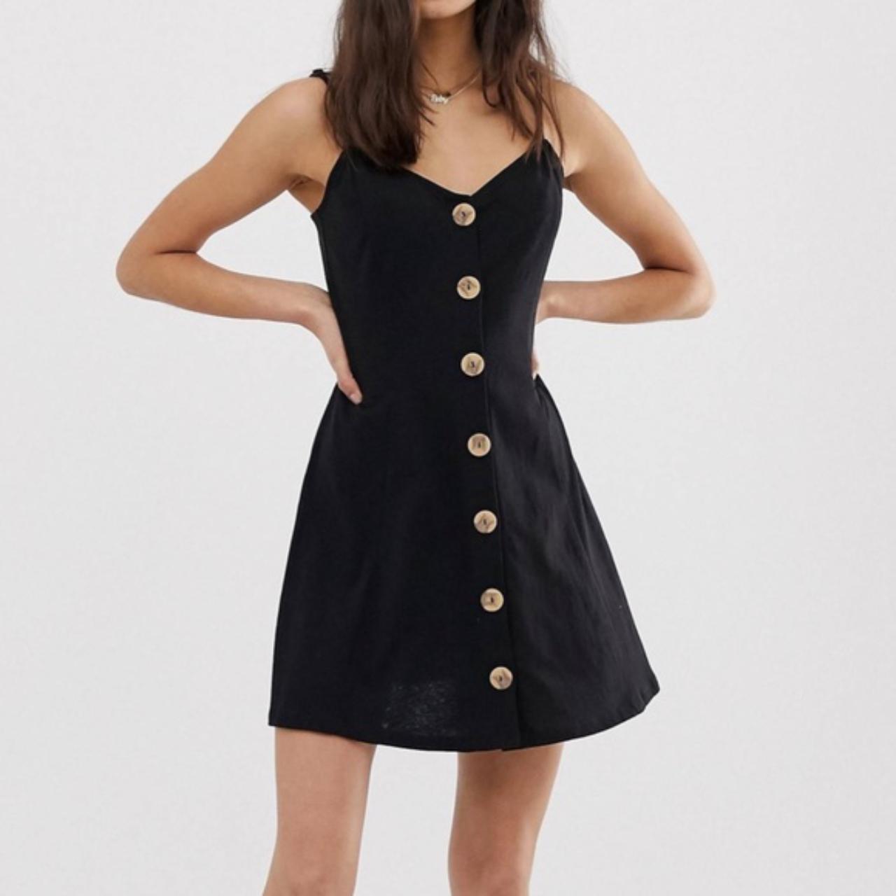 Spaghetti strap button hot sale down dress