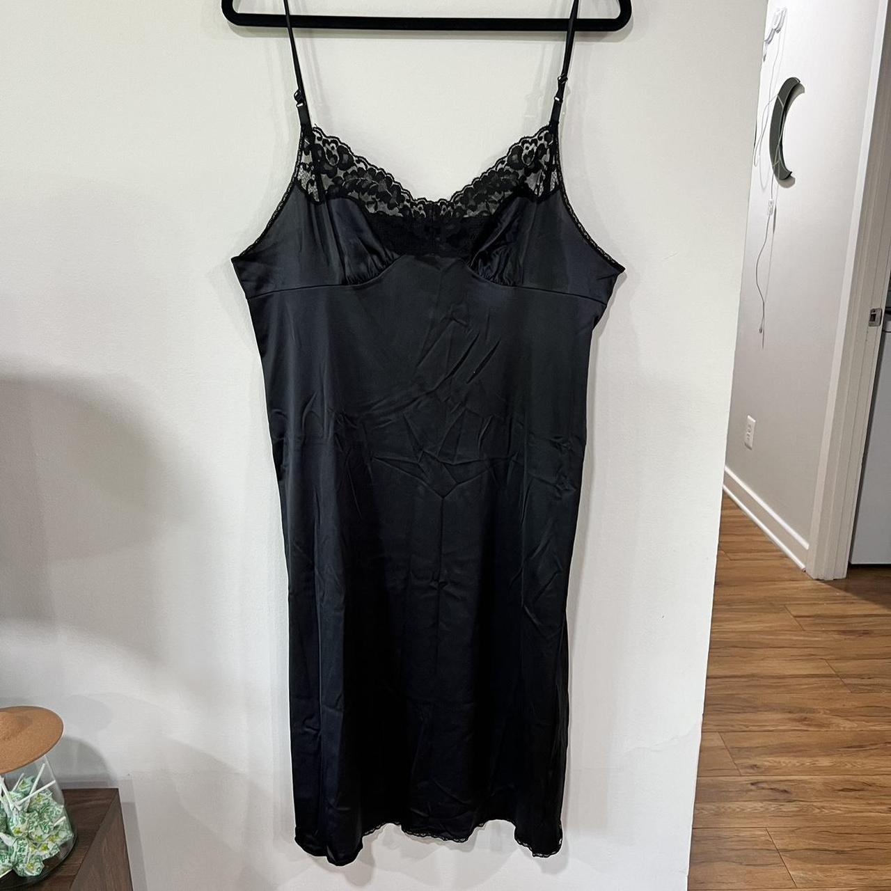 Black lace Slip Dress Midi length black lace slip... - Depop