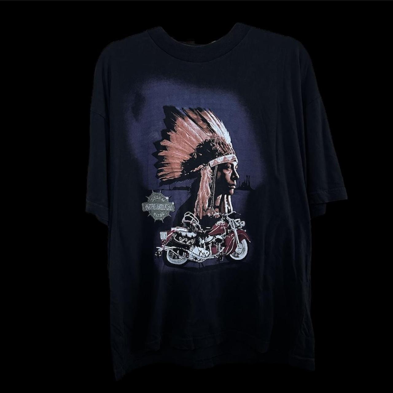 RARE Dream Native American Biker Graphic Print XL... - Depop