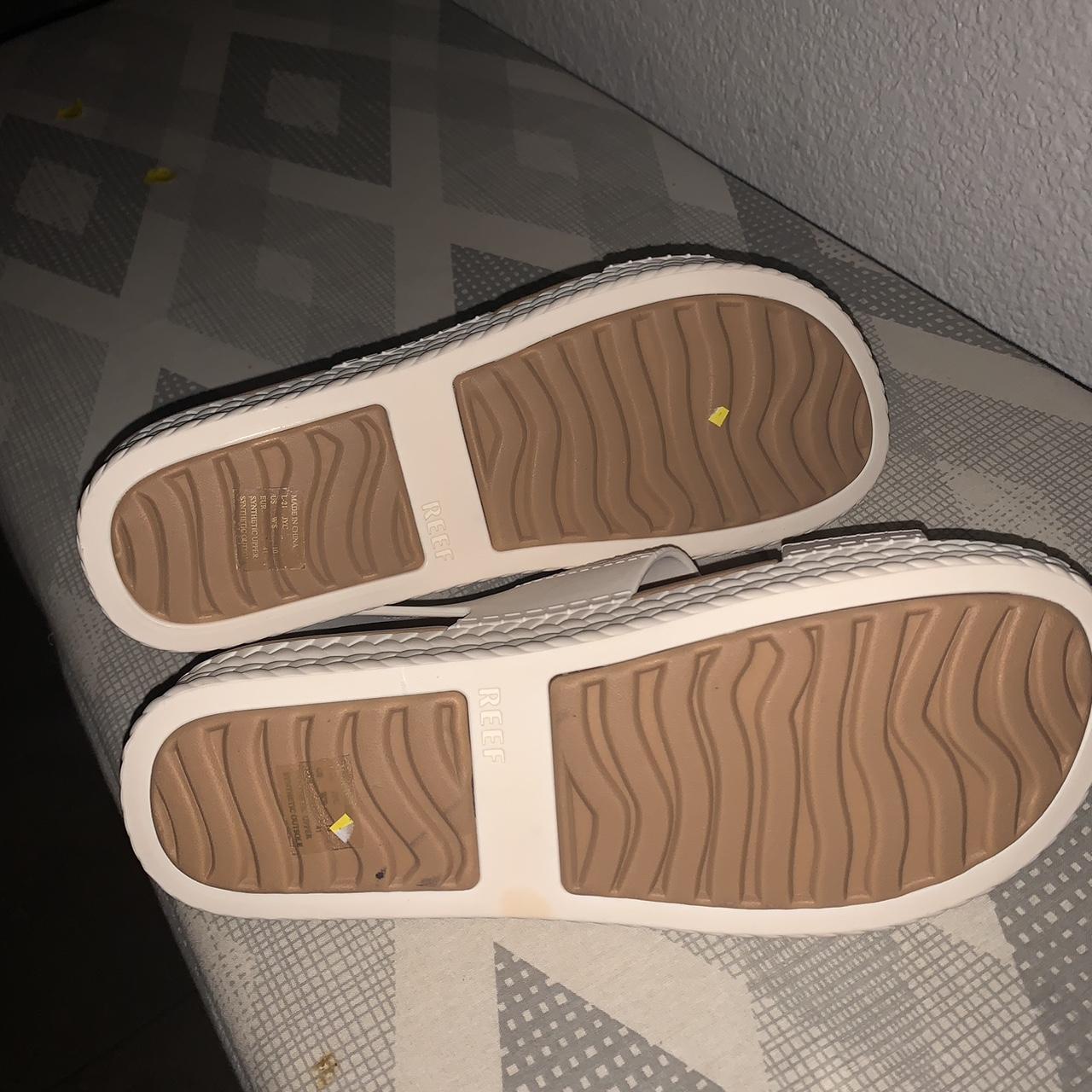 Reef Women's White and Tan Sandals | Depop