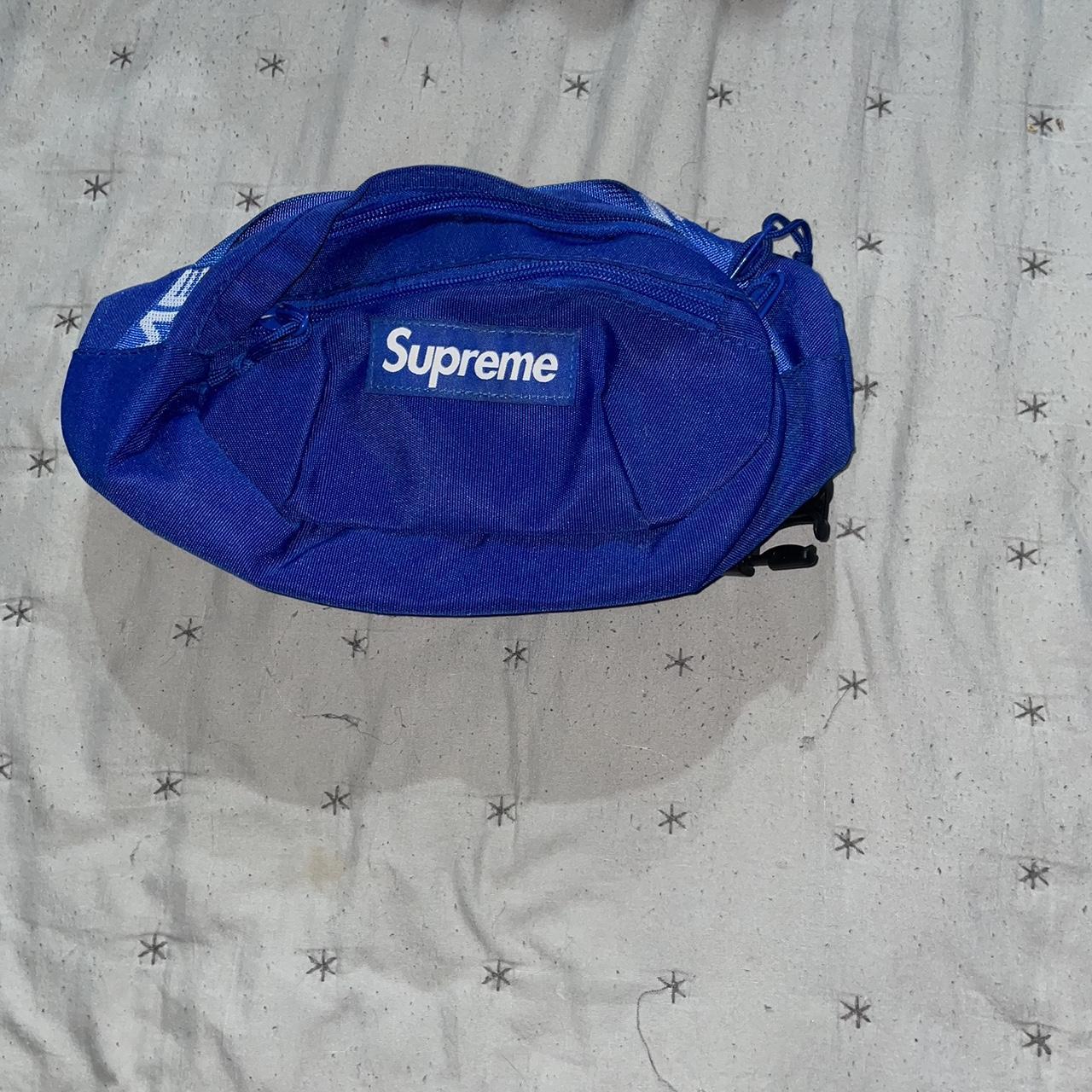 BLUE SUPREME FANNY PACK Depop