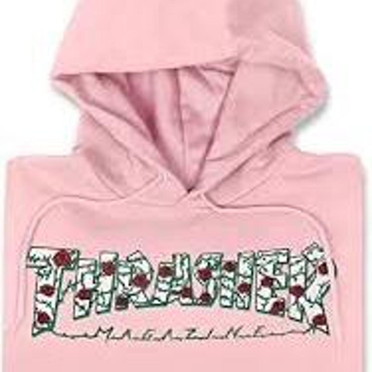 Thrasher hoodie roses hot sale pink