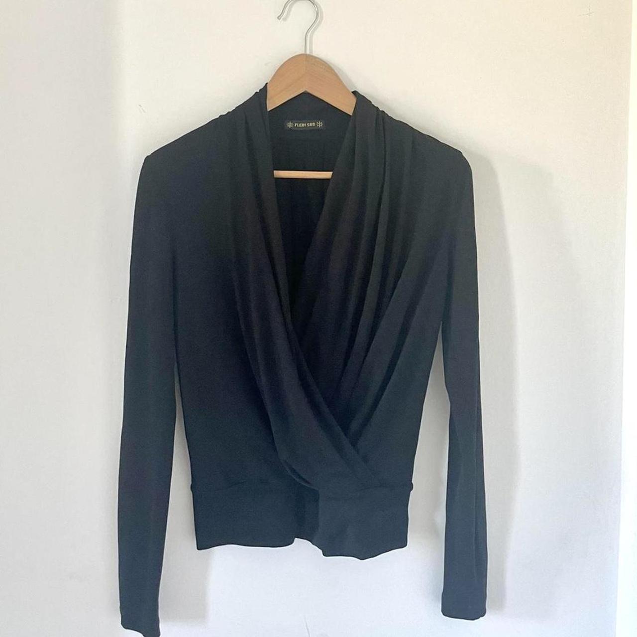 Plein Sud wrap top circa late 90s. Drape-y, stretchy... - Depop