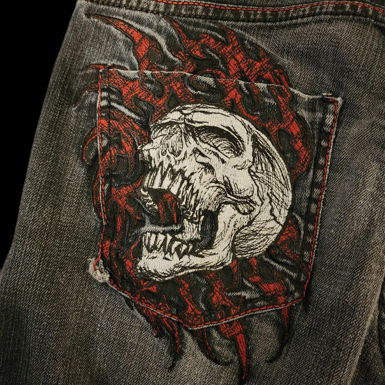 Affliction jeans 32x32 Straight Fit Cool skull... - Depop