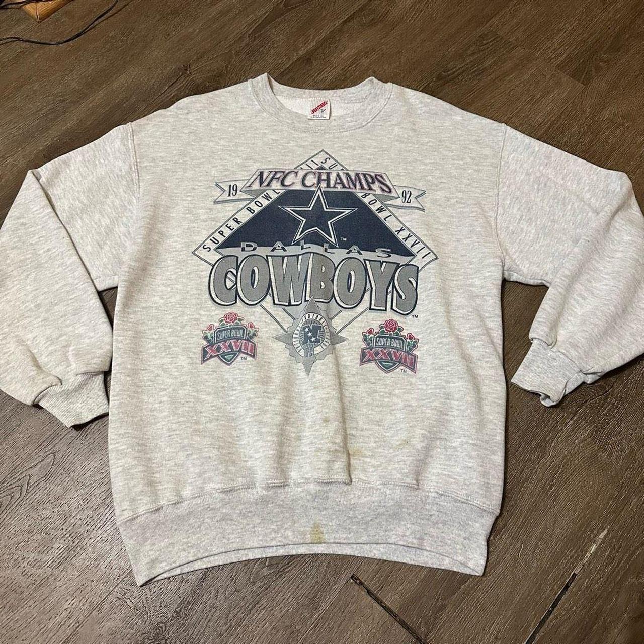 Vintage 1992 NFL deals Conference Championships Dallas Cowboys Sweater Sz XL B9