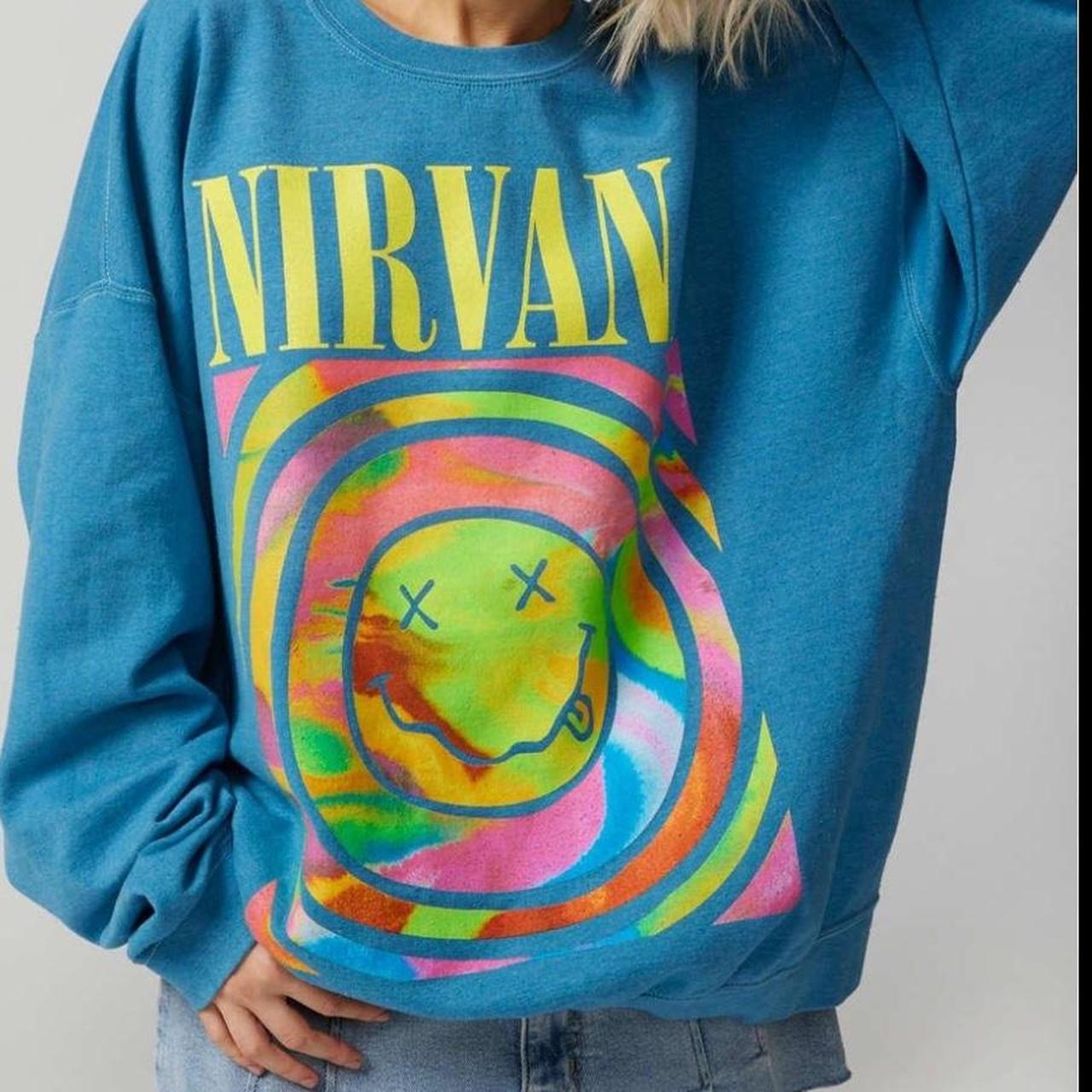 NEW! Urban Outfitters Nirvana BLUE sweatshirt outlets ❤️