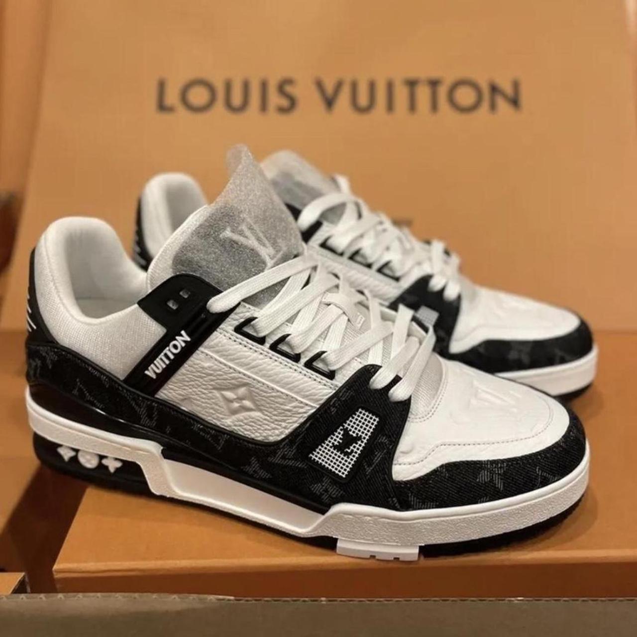 Louis Vuitton Men's Black and White Trainers | Depop