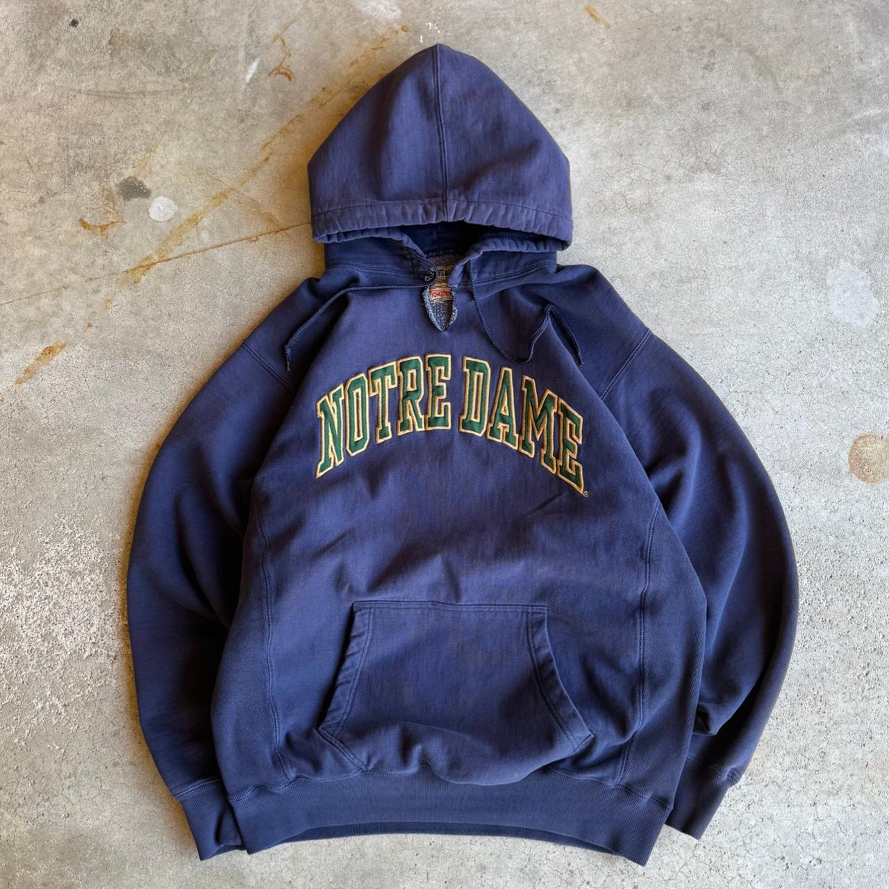 Vintage Notre Dame Hoodie CONDITION: INSPECT ALL... - Depop