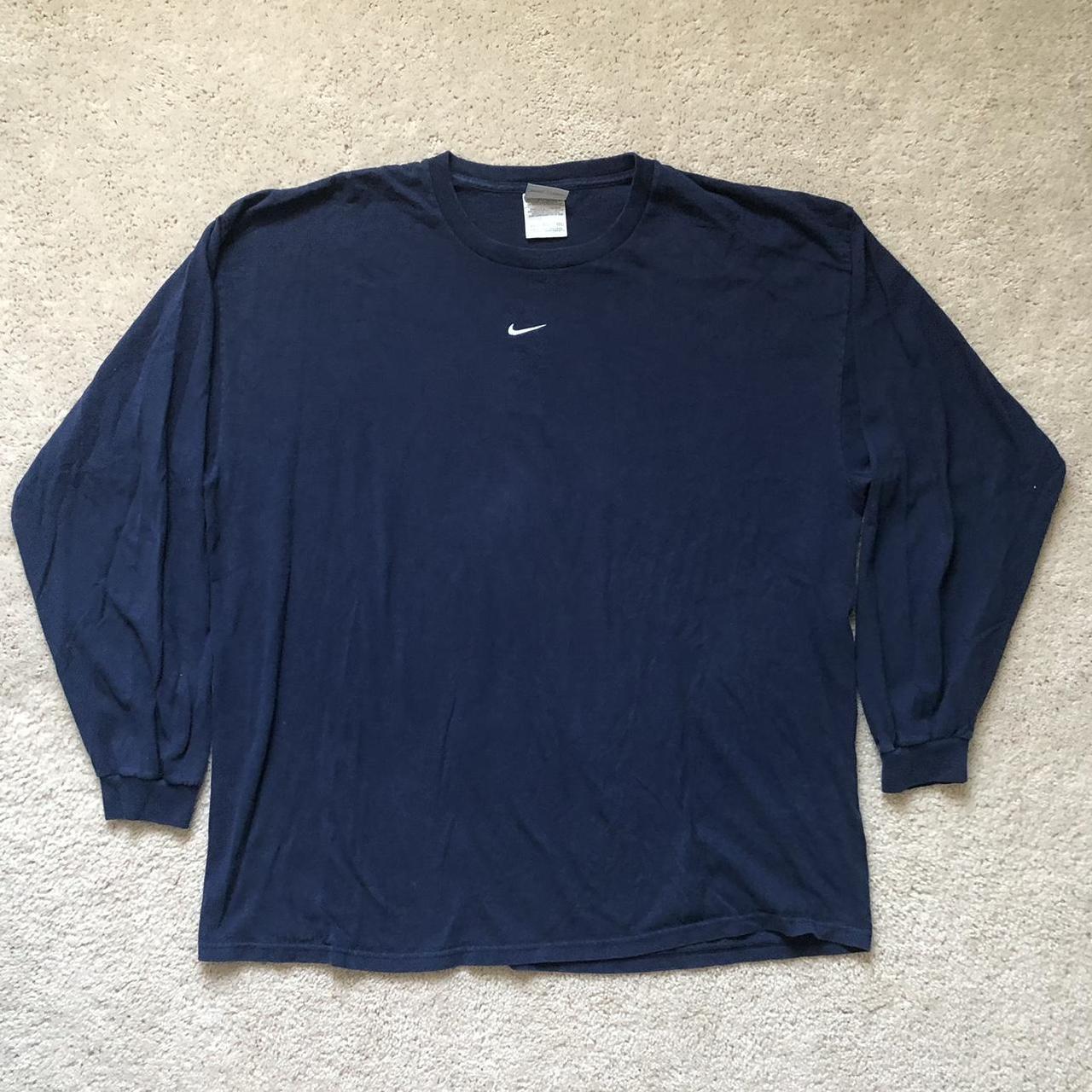 2000s Vintage Nike Center Swoosh Long Sleeve tee... - Depop