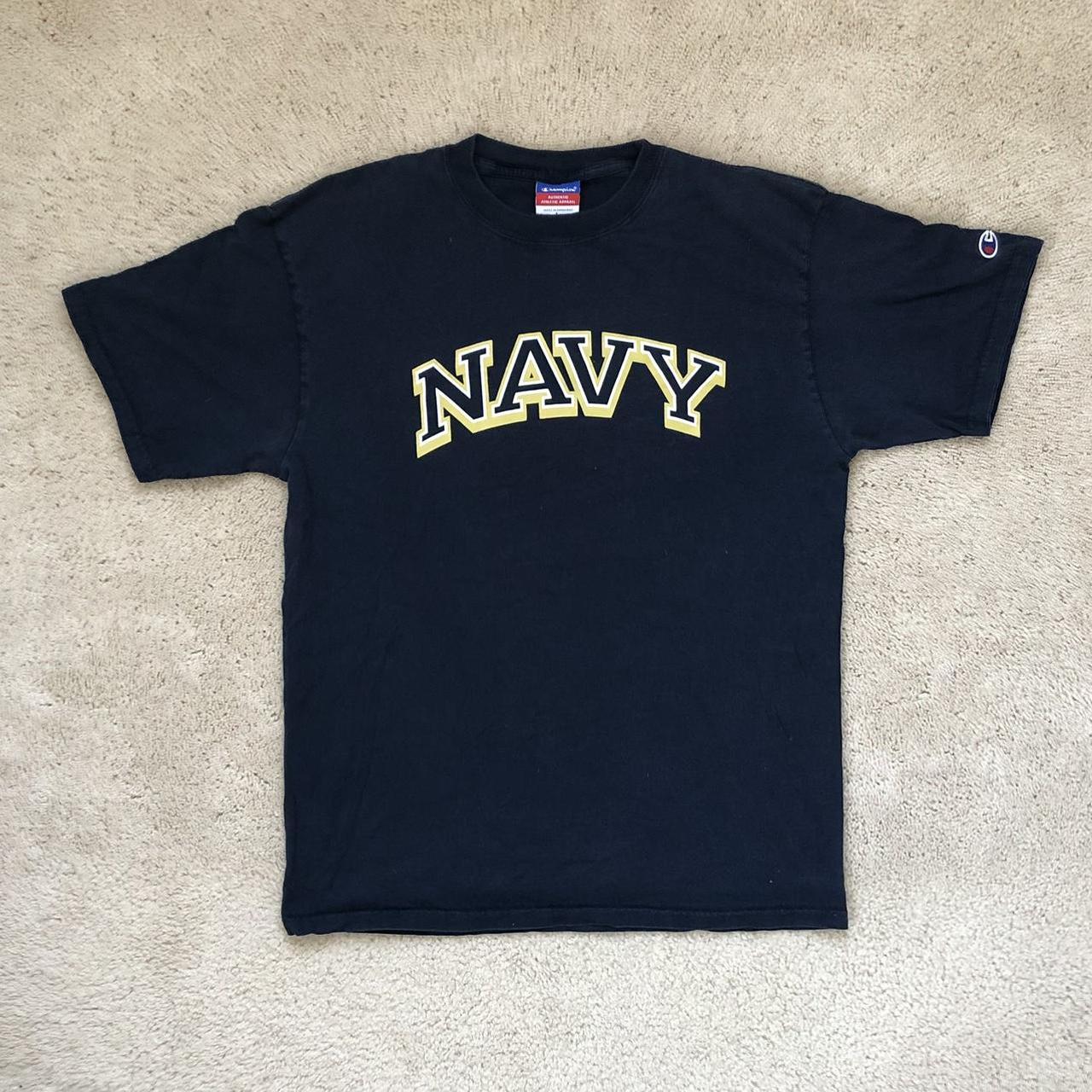 Champion NAVY Army tee - Color: Navy... - Depop