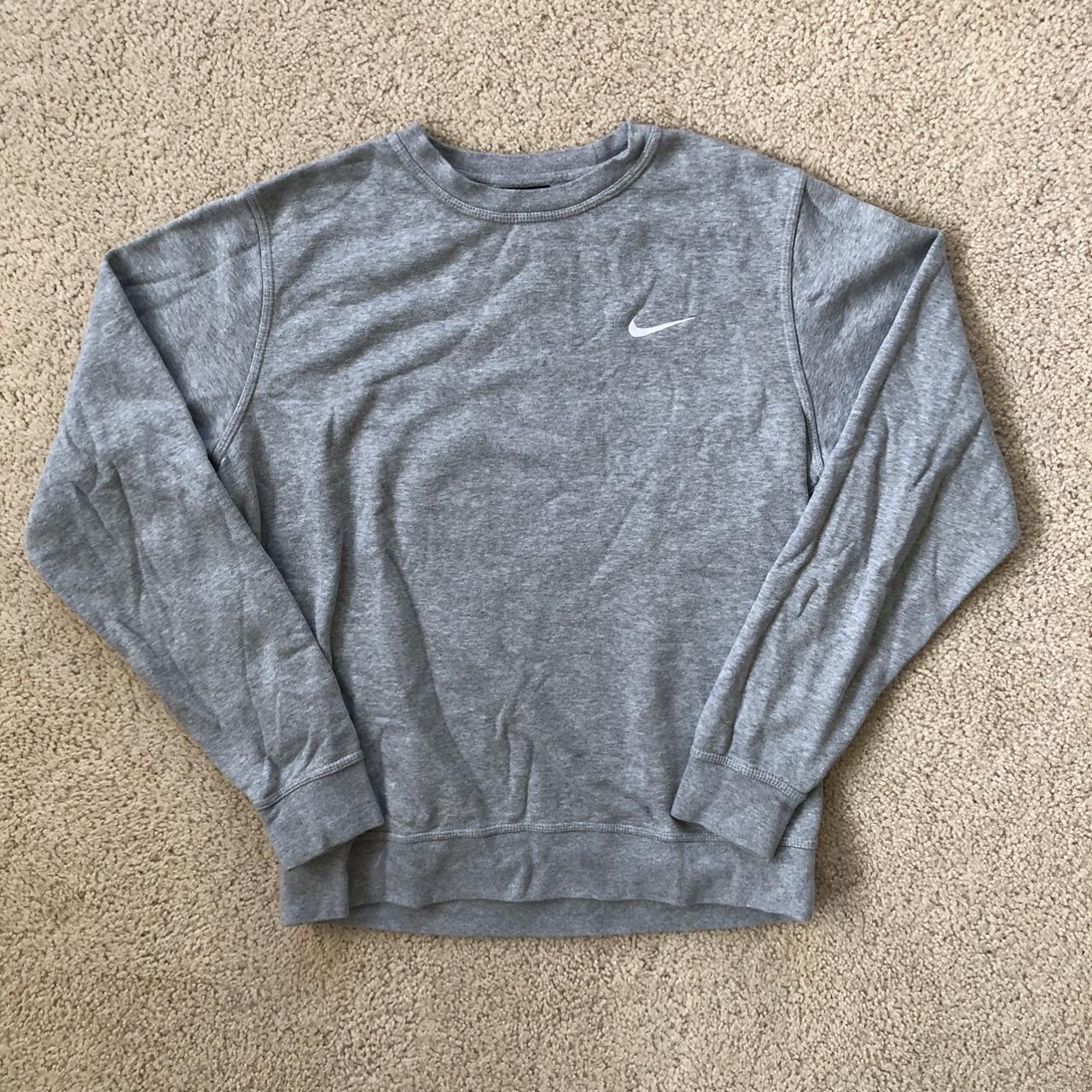 Gray Nike Crewneck - Color: Gray Conditions:... - Depop