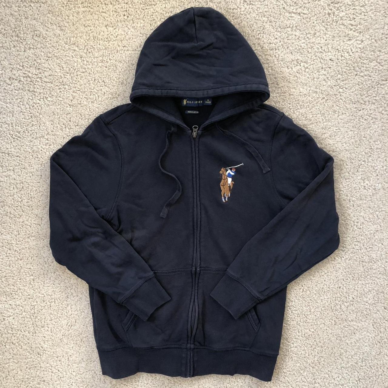 Navy Blue Polo Sport Ralph Lauren Graphic Zip up... - Depop