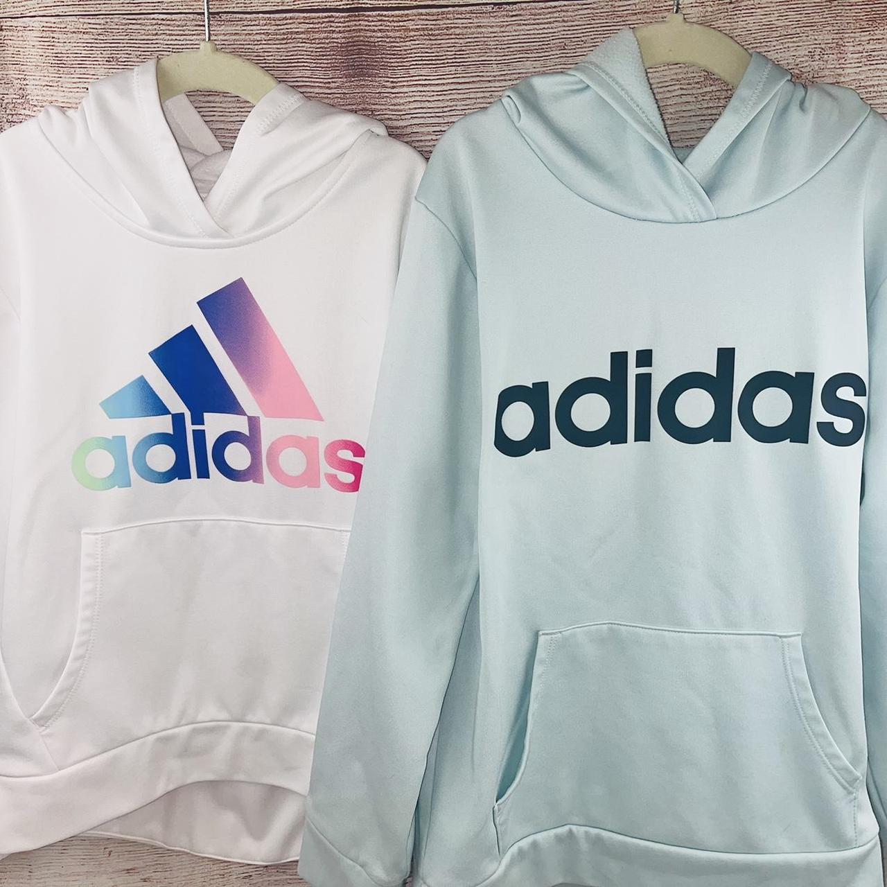 2 Adidas girls hoodies size Med In excellent