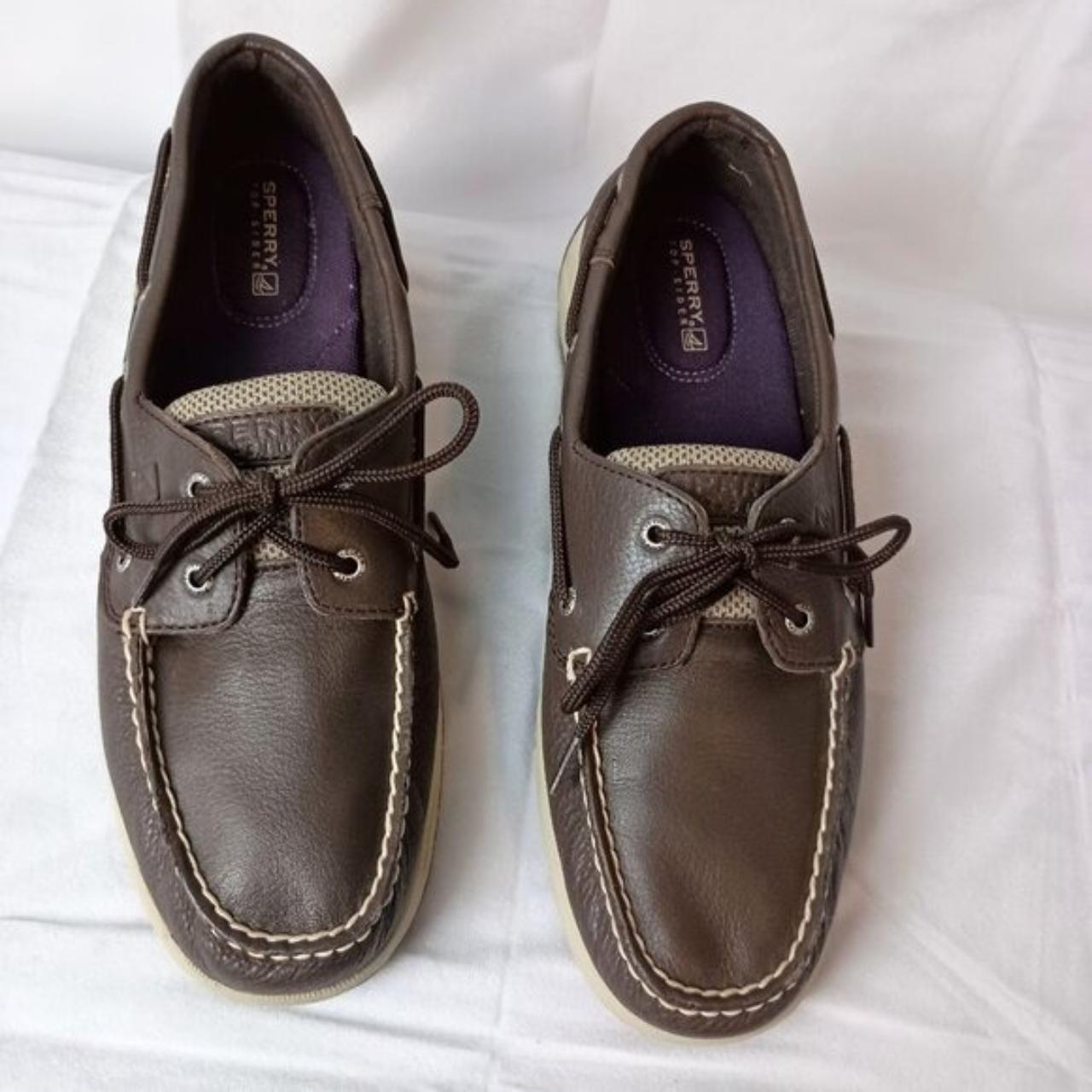 Classic Sperry Top-Sider boat shoes in rich brown... - Depop