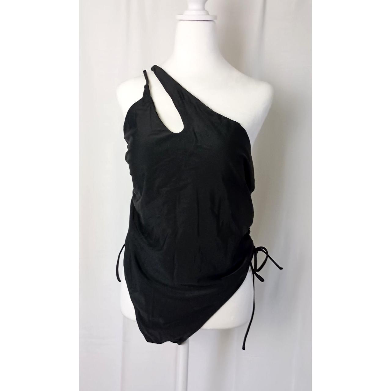 This black one shoulder plus size swimsuit in 3XL... - Depop