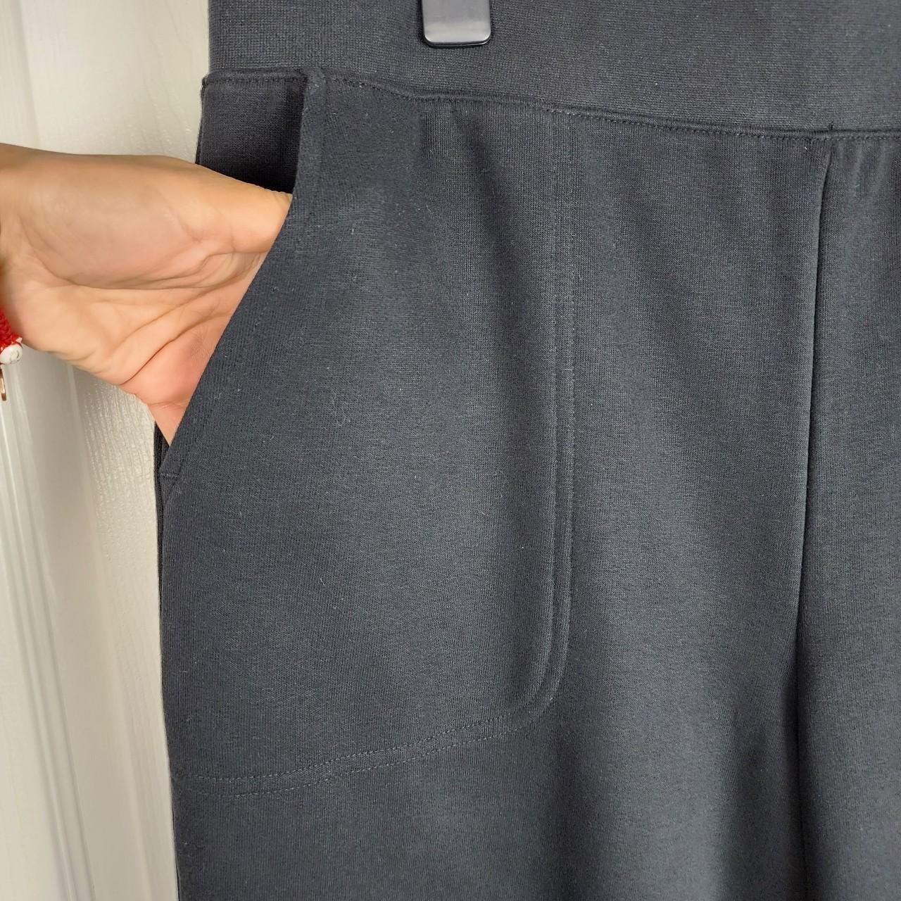 Land's End Black Cotton Blend Sweatpants Wide Leg Depop