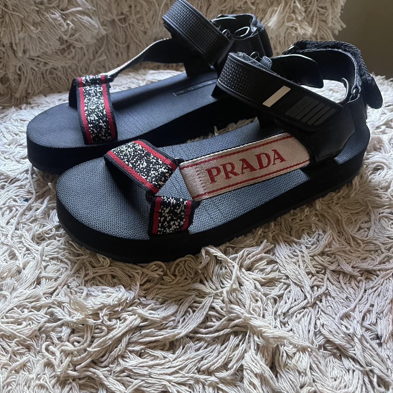 Prada jacquard sandals best sale