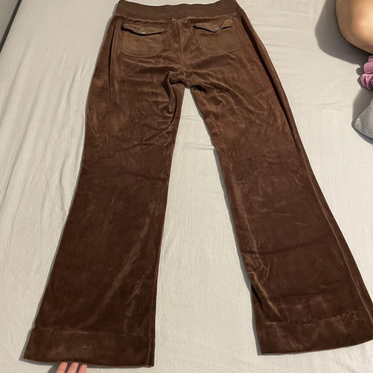 y2k flare sweats brown 2000s sweatpants cute... - Depop