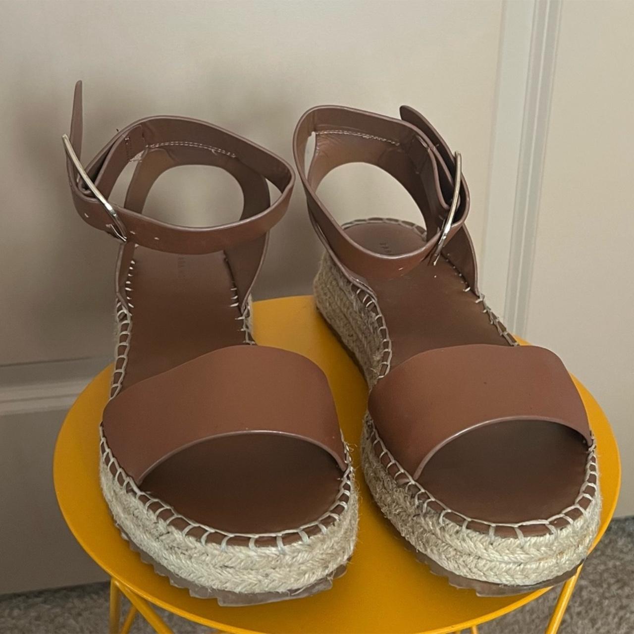 ZARA leather platform sandals size 9,