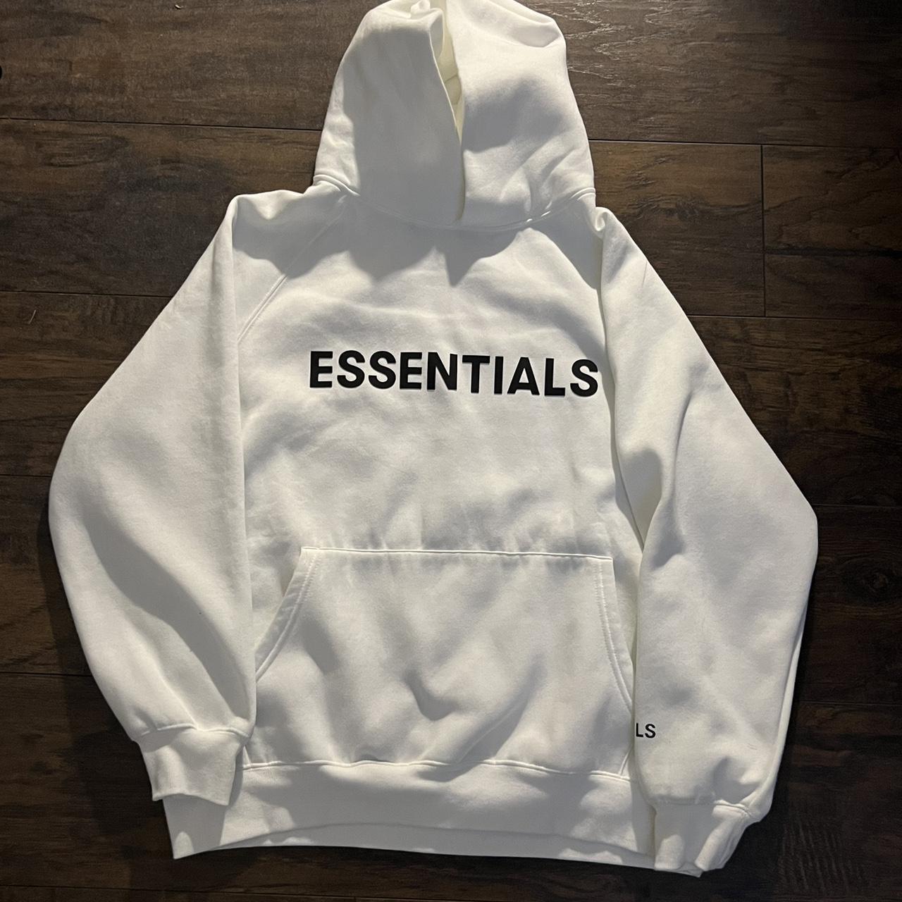 White Essentials Hoodie Never Worn Price is... - Depop