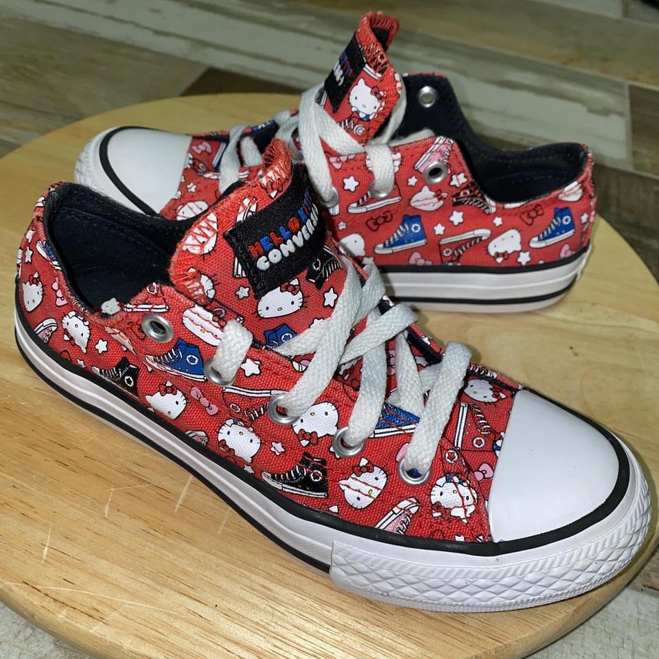 Converse x Hello Kitty Shoes Kids 1 US Red Chuck. Depop