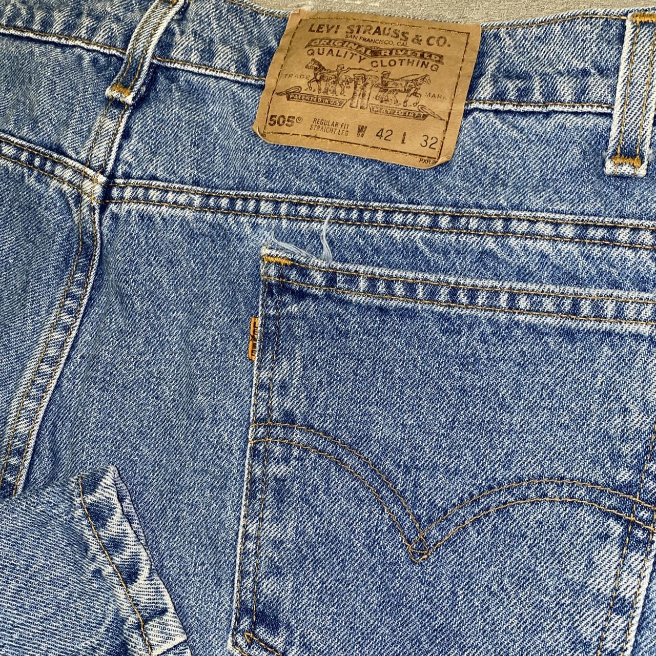 Vintage Levi's 505 Orange store Tab Straight Leg Jeans 40 x 32