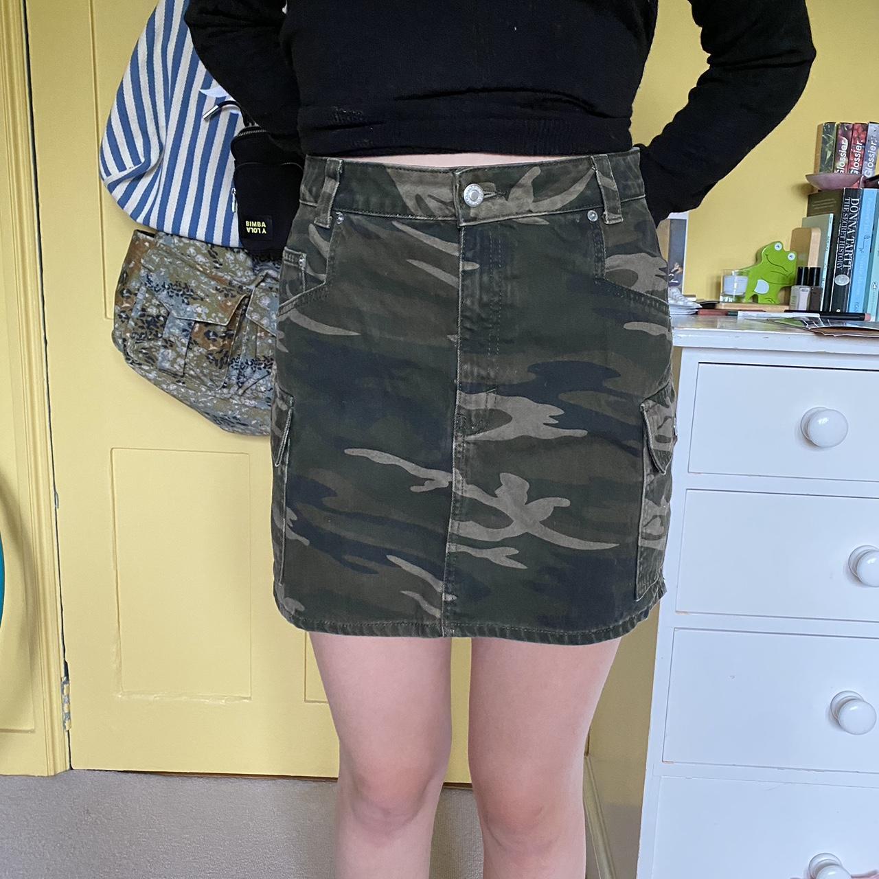 Camo denim skirt topshop best sale