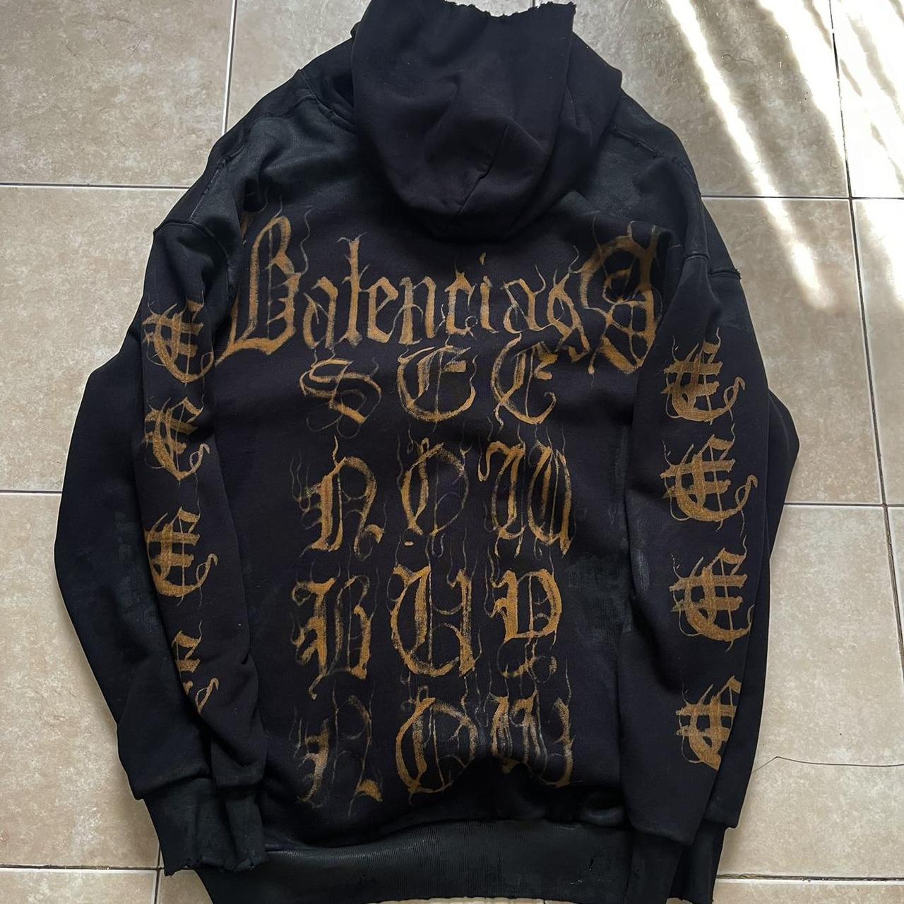BALENCIAGA パーカー　opium Balenciaga Heavy Metal Hoodie (See Now Buy Now) size | Depop