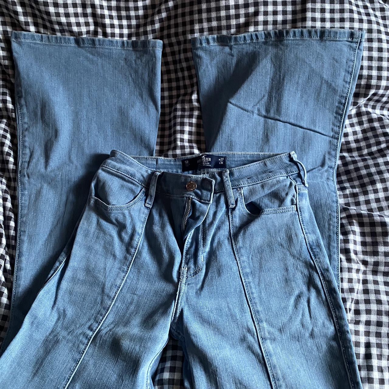 Hollister high rise flare jeans, soft stretch... - Depop