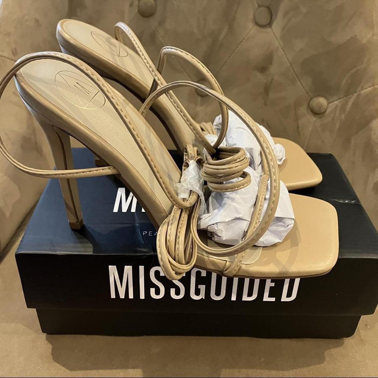 Missguided lace up barely there heeled sandals hotsell