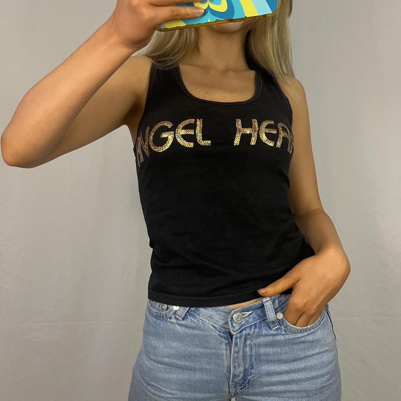 Women's Black and Gold Vest Depop