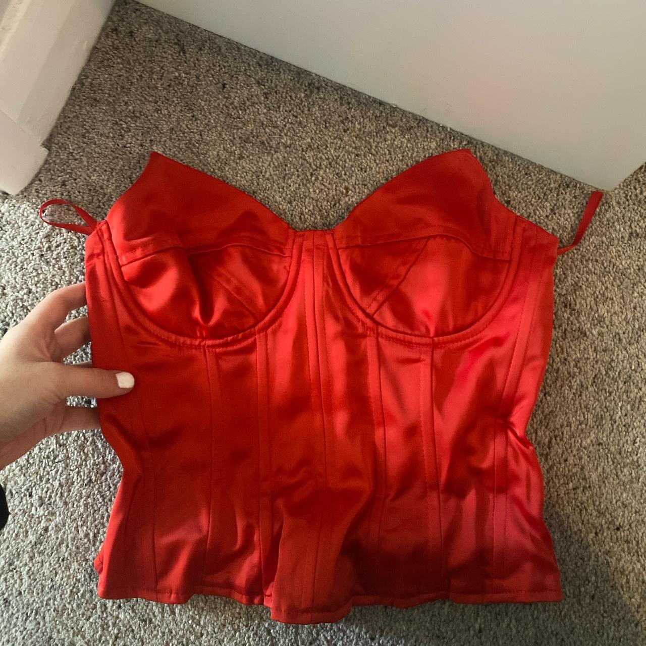 Red pretty little thing corset size... Depop