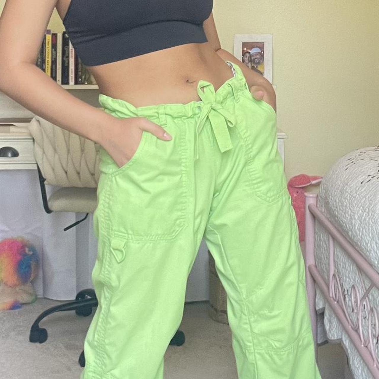 Super cool lime green cargo pants from zara Size 2 - Depop